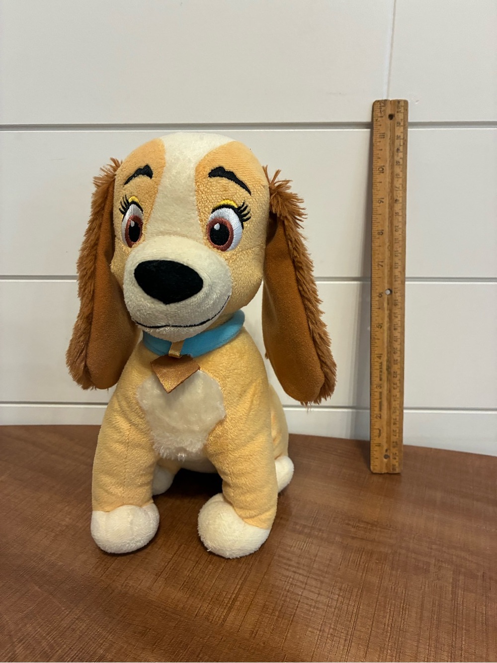 Disney Plush Lady – Tan, White & Brown with Blue Collar